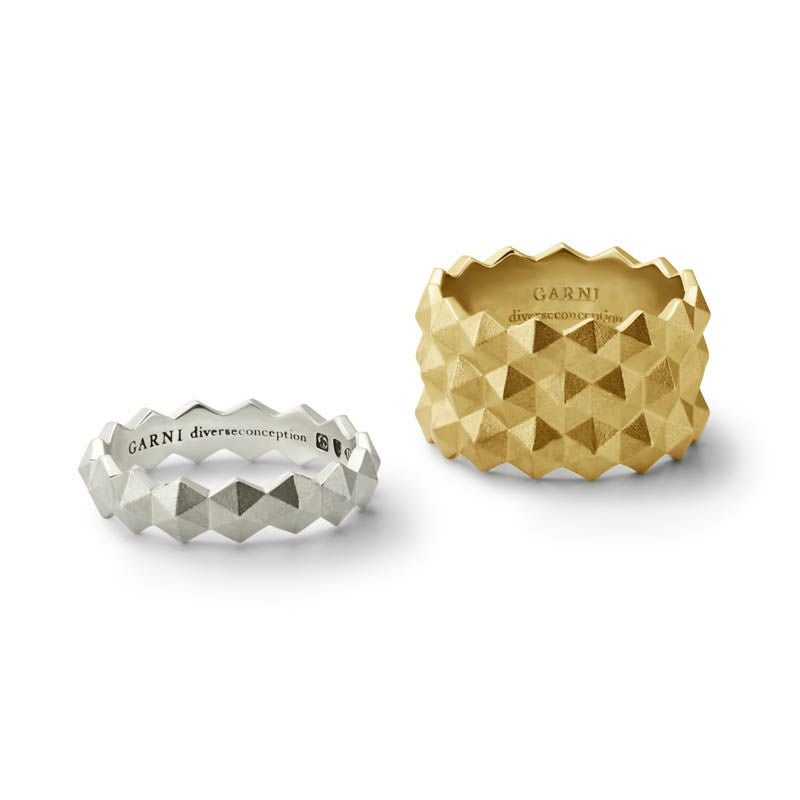 Honeycomb Studs Ring - S - SILVER | GARNI ONLINE STORE