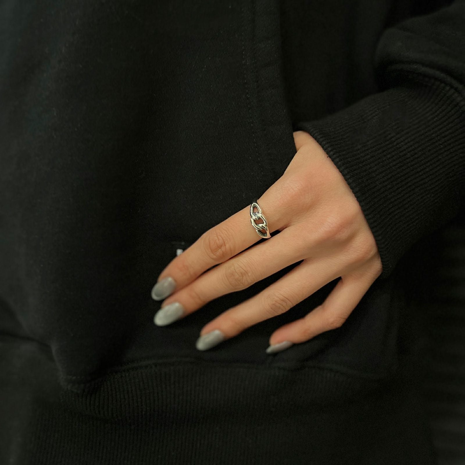 Curb Chain Ring - S - SILVER | GARNI ONLINE STORE