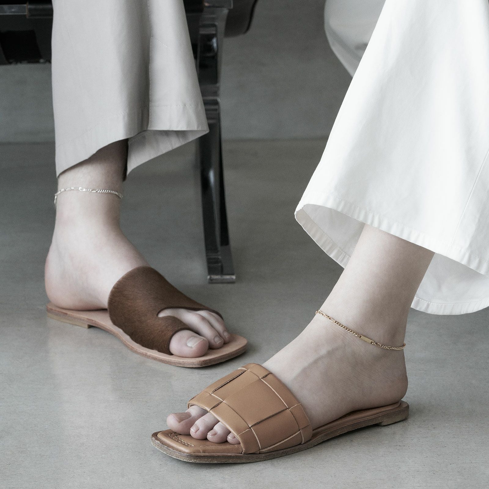 Mix Chain Anklet - SILVER | GARNI ONLINE STORE